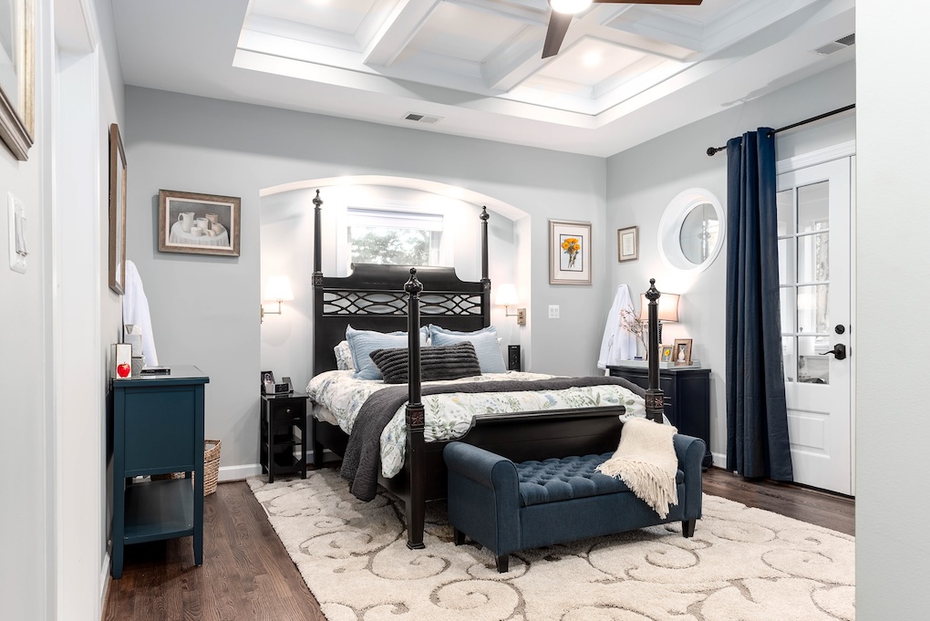 A custom home addition of a bedroom